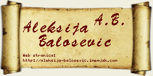 Aleksija Balošević vizit kartica
